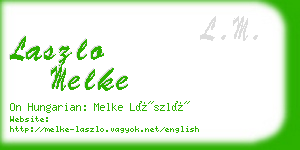 laszlo melke business card